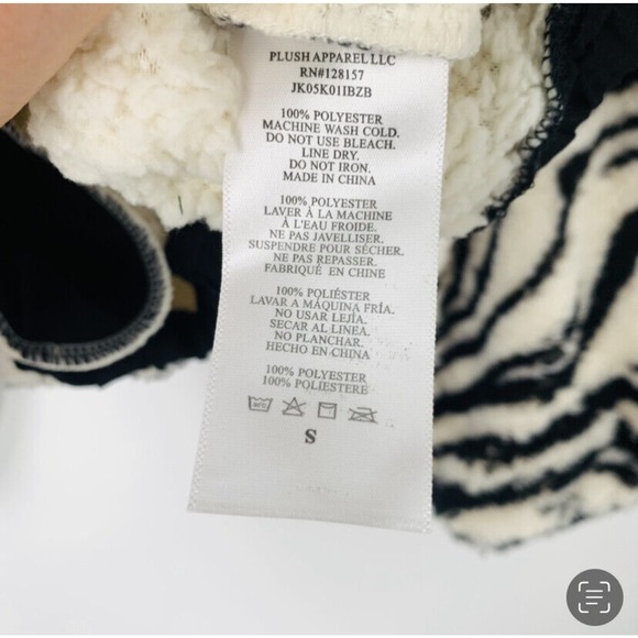 Plush x Revolve Teddy Sherpa Fleece Jacket S to L Animal Print Retro Glam Rock - Picture 11 of 11